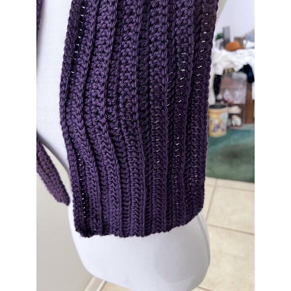 Handmade Crochet Women’s Purple Scarf And Beanie 40 X 7.5 - Picture 3 of 3